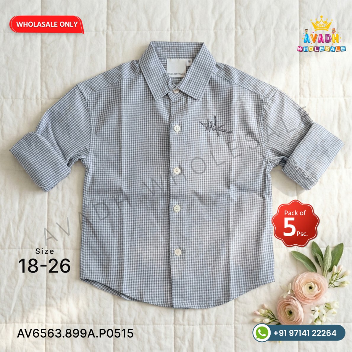 Kids Premium Checked Casual Shirt