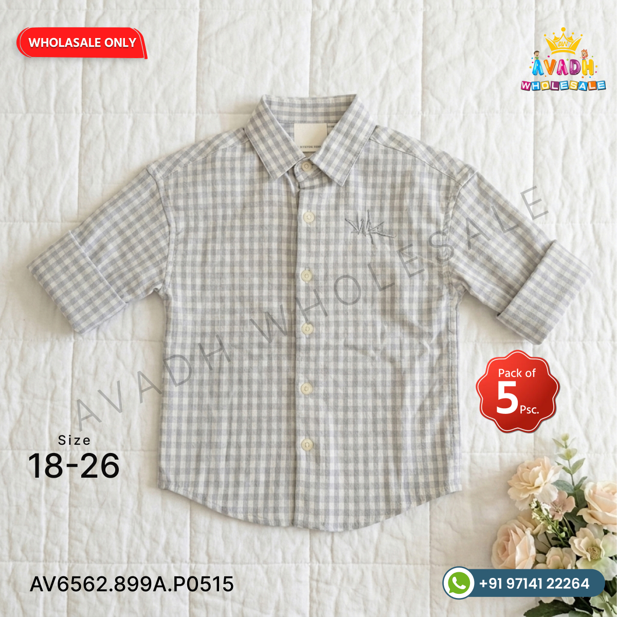 Kids Premium Checked Casual Shirt