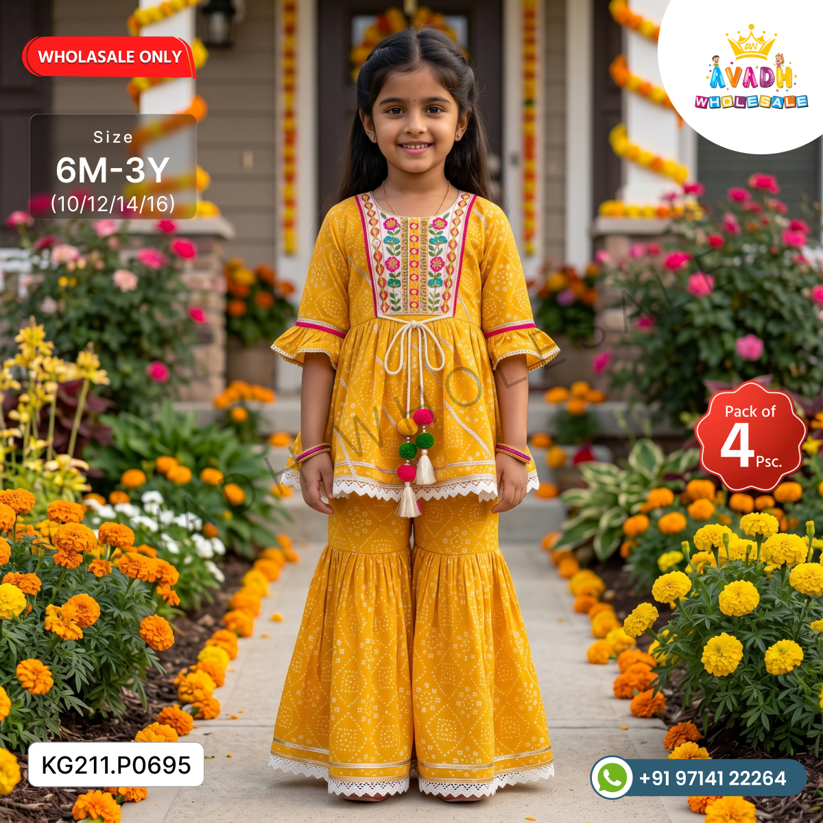 Yellow Cotton Ethnic Set