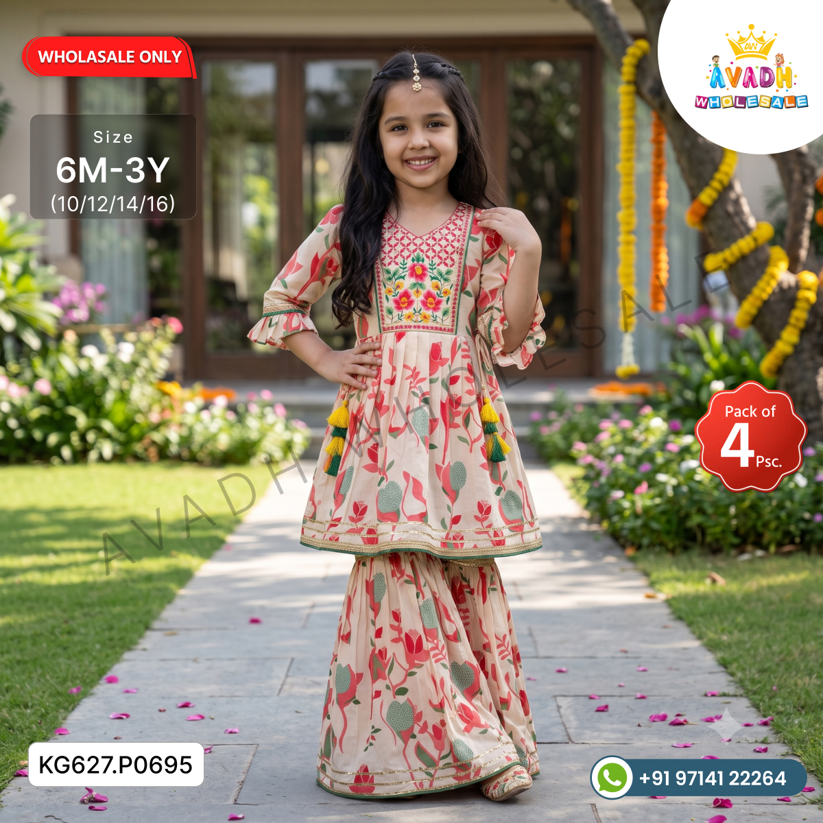 Girls Printed Dress Set