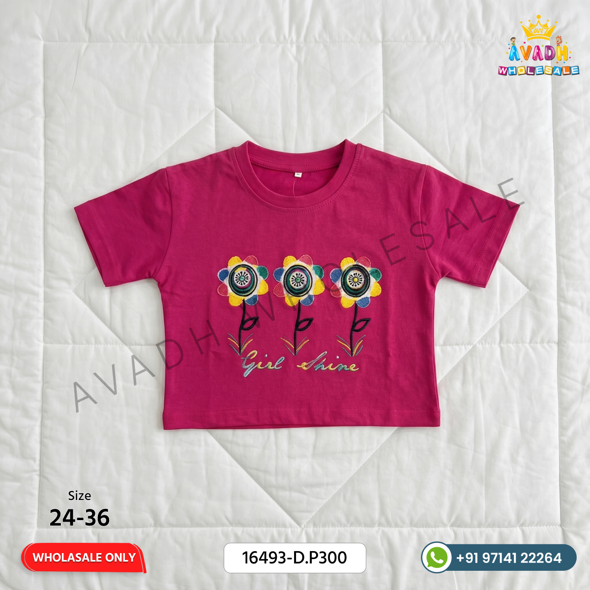 Girls Fancy Printed Cotton T-Shirt
