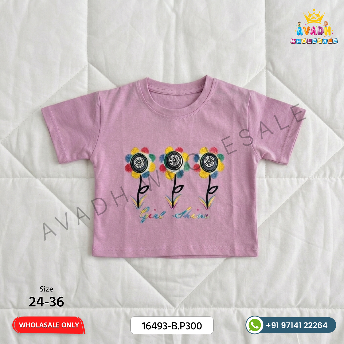 Girls Fancy Printed Cotton T-Shirt