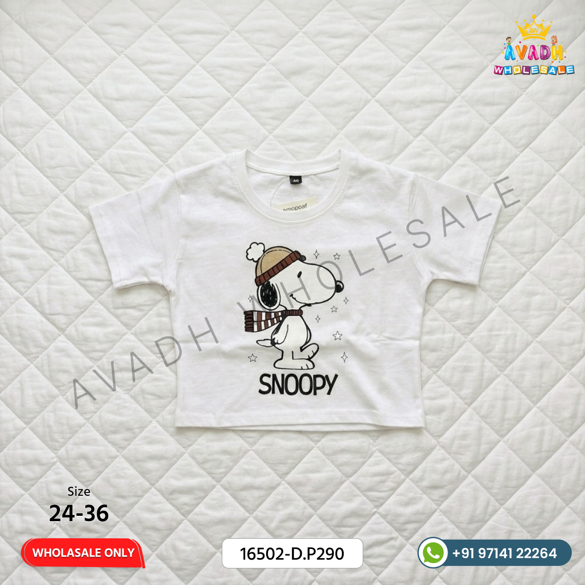 Girls Snoopy Printed Casual T-Shirt