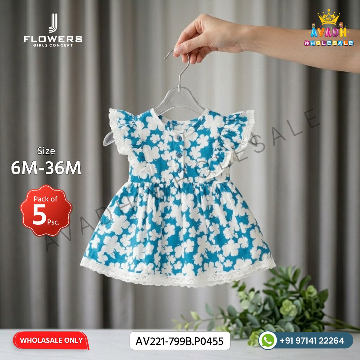 Girls Floral Printed Frock