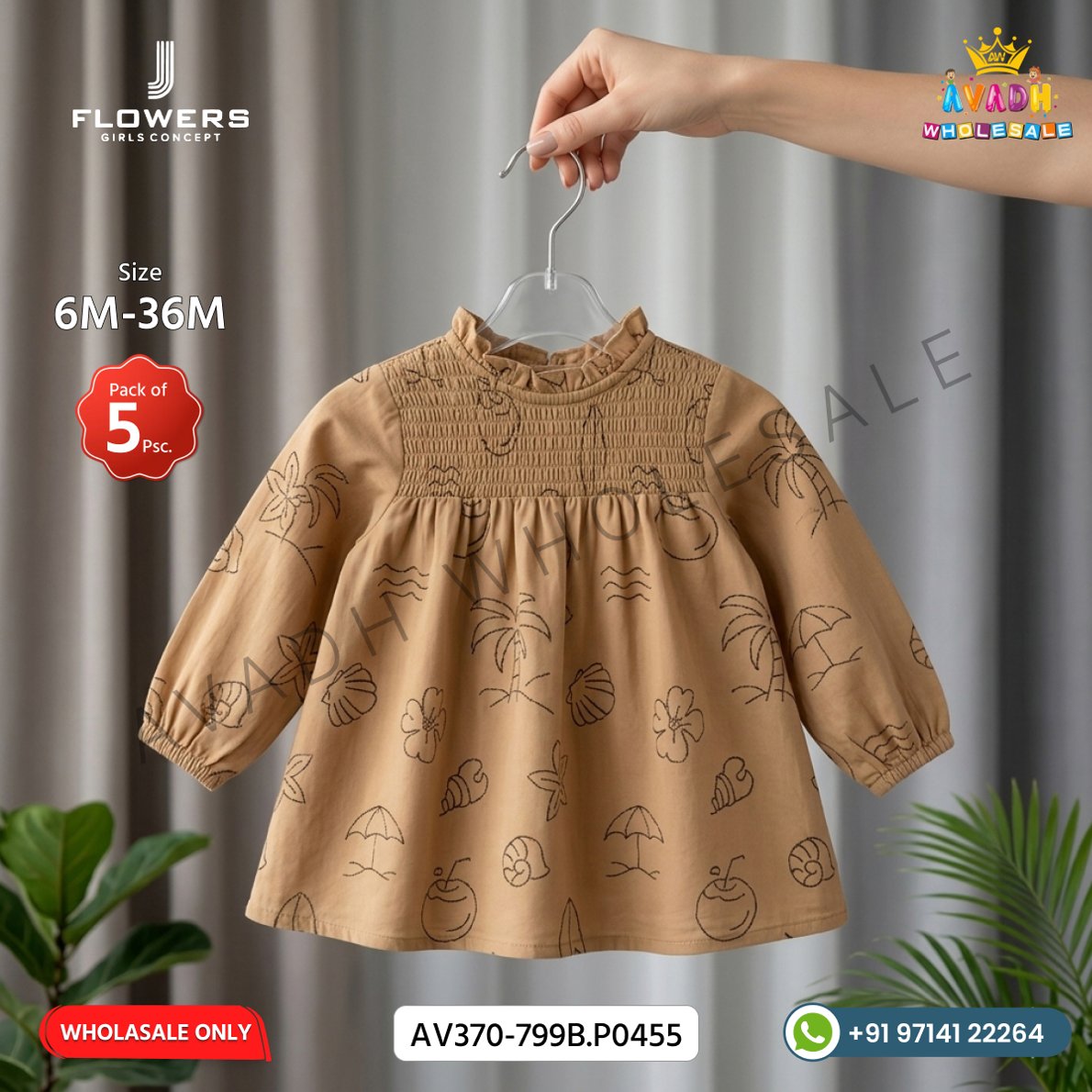 Girls Printed Cotton Frock